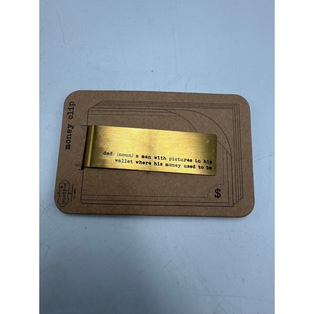 Mud Pie Dad Definition Sentiment Money‎ Clip Gold Tone Metal Gift New